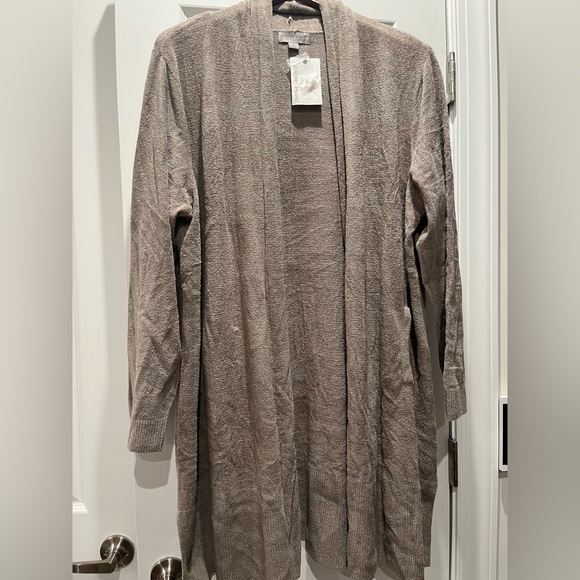 NWT Barefoot Dreams CozyChic Ultra Lite Open Front Cardigan Driftwood Beige 1X - Picture 4 of 6